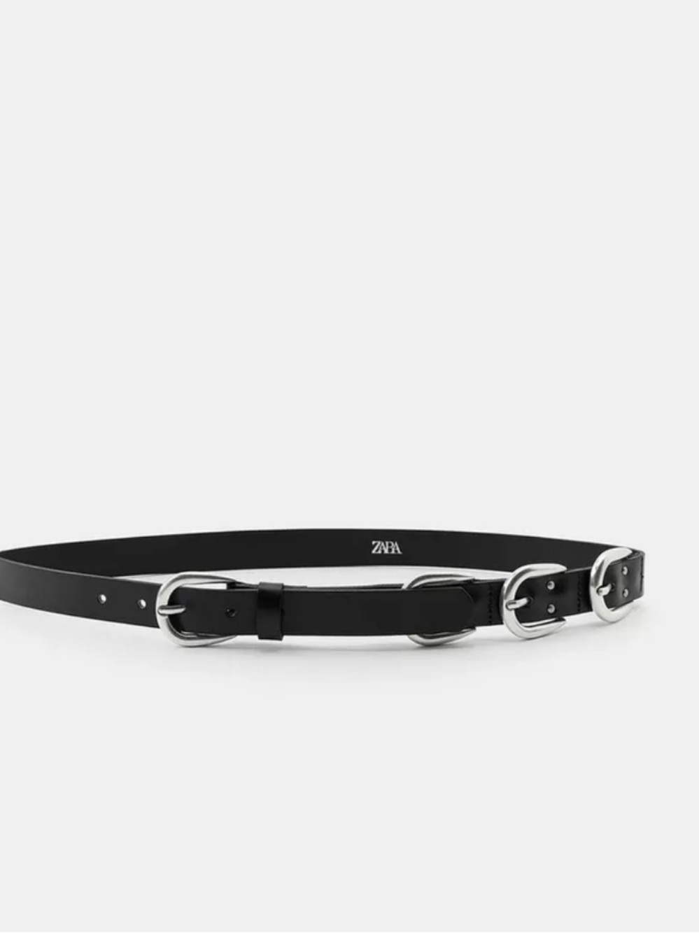 Zara NWT leather belt with multiple buckles 1736/222 - Picture 1 of 7